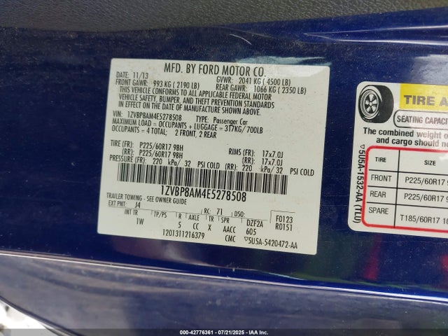1ZVBP8AM4E5278508 Ford 2014
