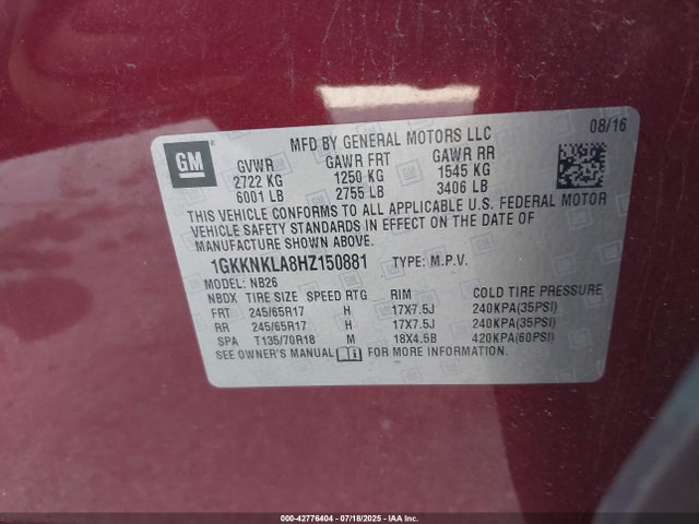 1GKKNKLA8HZ150881 GMC lcv - sidi: spark ignited direct injection, vvt: variable valve timing, dcvcp, e85 max, e0-e100, alum