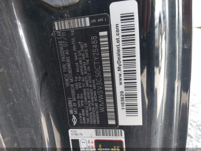 2012 MINI COOPER S WMWSV3C50CTY25488 Photo 8