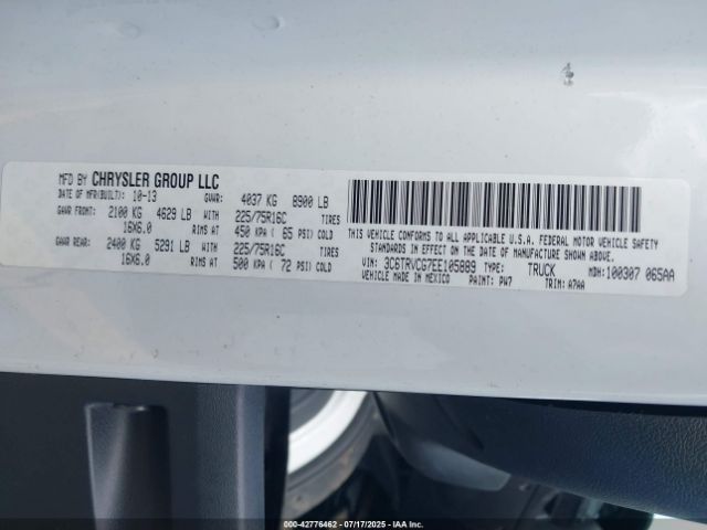 2014 RAM PROMASTER 2500 3C6TRVCG7EE105889 Photo 8