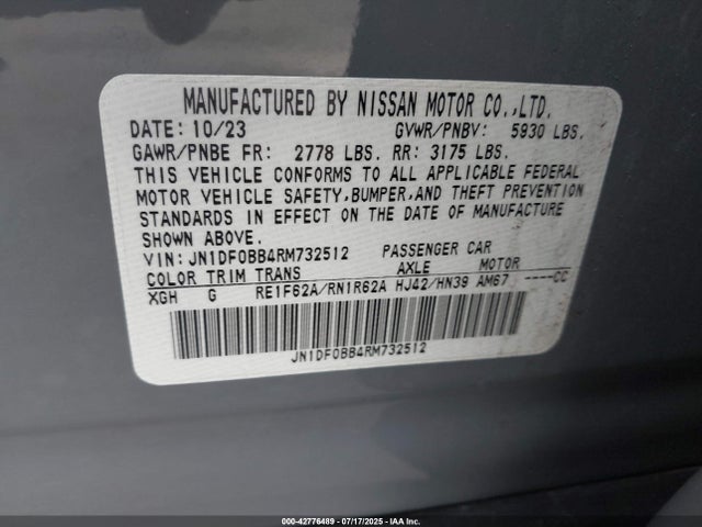 Nissan motor 2024 JN1DF0BB4RM732512 Image 9