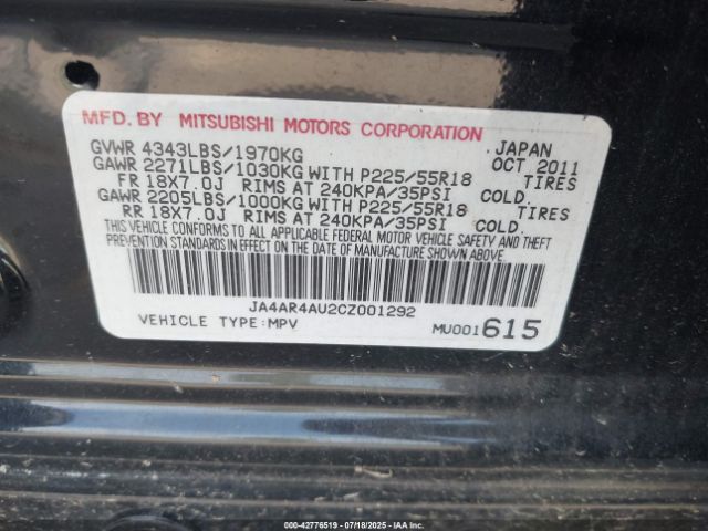 2012 MITSUBISHI OUTLANDER SPORT JA4AR4AU2CZ001292 Photo 8