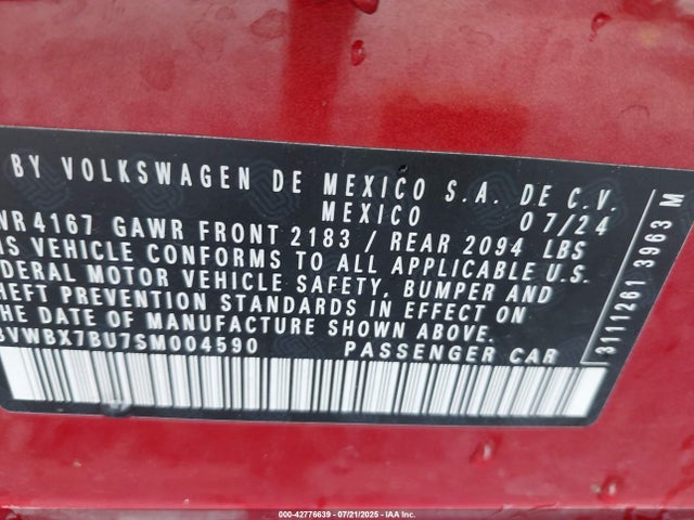 3VWBX7BU7SM004590 Volkswagen tsi