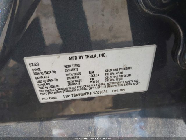 2023 TESLA MODEL Y 7SAYGDEE4PA079534 Photo 8