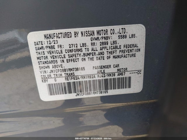 Nissan motor 2024 JN1CF0BB1RM738165 Image 9
