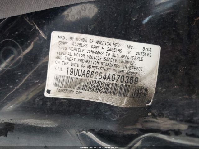 2004 ACURA TL 19UUA66264A070369 Photo 8