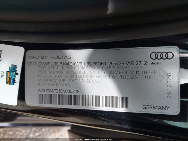 WAUGFAFC1EN030278 Audi 2.0t