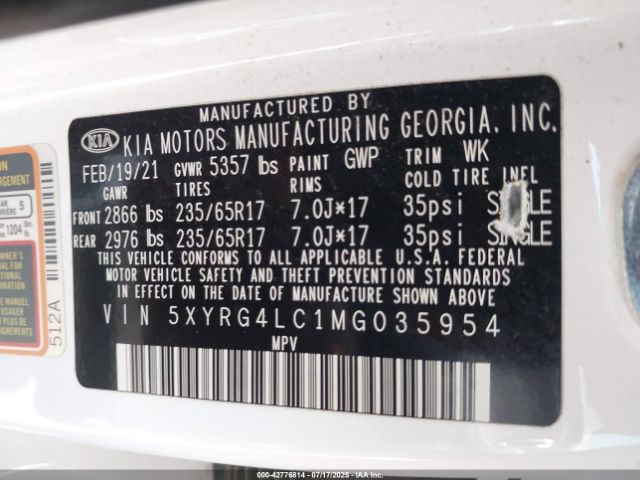 2021 KIA SORENTO 5XYRG4LC1MG035954 Photo 8