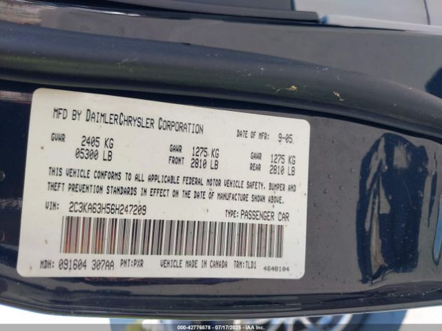 2006 CHRYSLER 300C 2C3KA63H56H247209 Photo 8