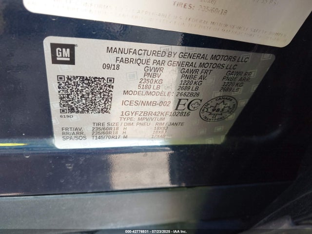 2019 CADILLAC XT4 1GYFZBR42KF102816 Photo 8