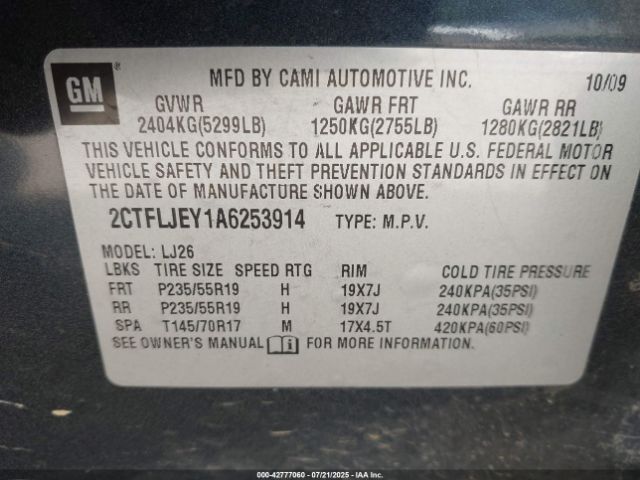 2010 GMC TERRAIN 2CTFLJEY1A6253914 Photo 8
