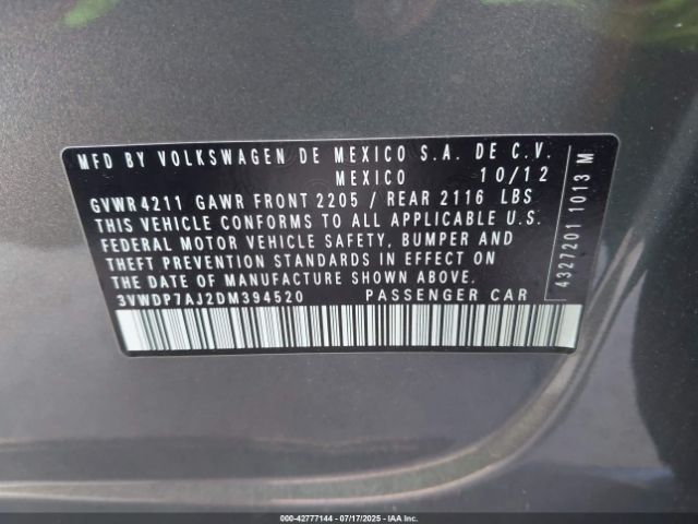 2013 VOLKSWAGEN JETTA 3VWDP7AJ2DM394520 Photo 8