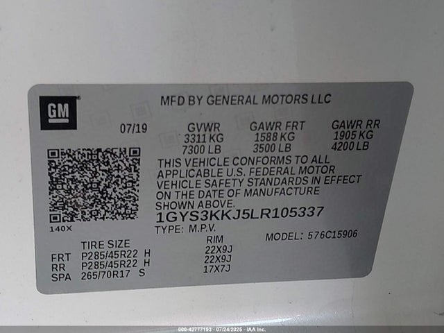 2020 CADILLAC ESCALADE ESV 1GYS3KKJ5LR105337 Photo 8