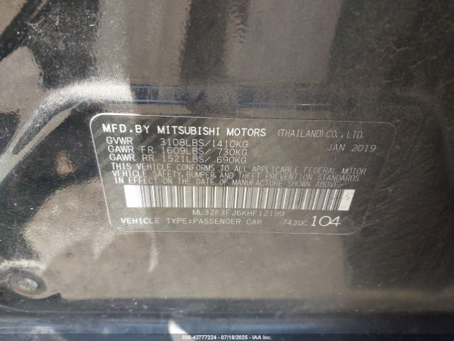 2019 MITSUBISHI MIRAGE G4 ML32F3FJ6KHF12199 Photo 8