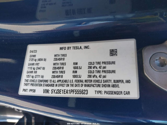 2023 TESLA MODEL 3 5YJ3E1EA1PF555623 Photo 8