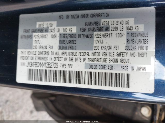 2021 MAZDA CX-5 JM3KFBCMXM1352706 Photo 8