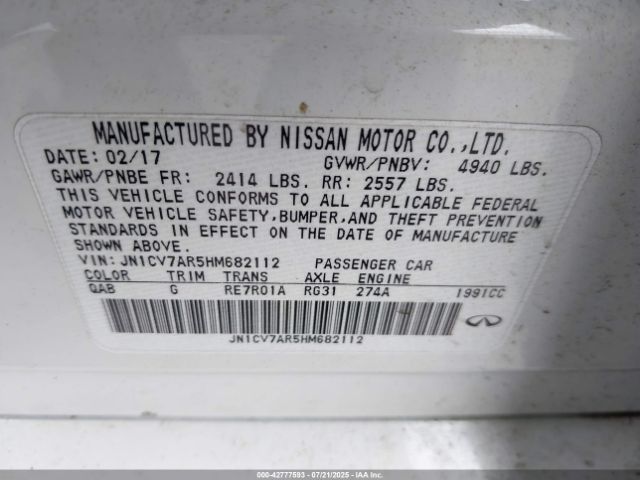 2017 INFINITI Q50 JN1CV7AR5HM682112 Photo 8