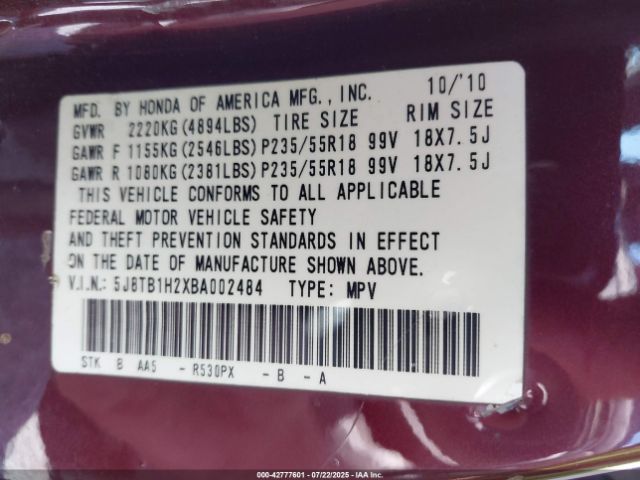 2011 ACURA RDX 5J8TB1H2XBA002484 Photo 8