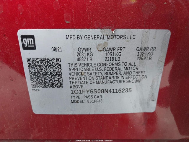 1G1FY6S08N4116235 Chevrolet Bolt Euv
