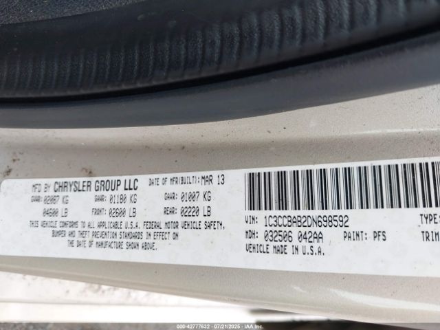 2013 CHRYSLER 200 1C3CCBAB2DN698592 Photo 8
