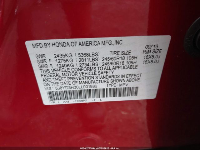 2020 ACURA MDX 5J8YD3H30LL001886 Photo 8