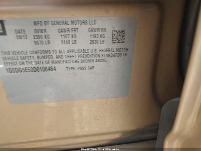 2013 CADILLAC CTS 1G6DG5E50D0108464 Photo 8