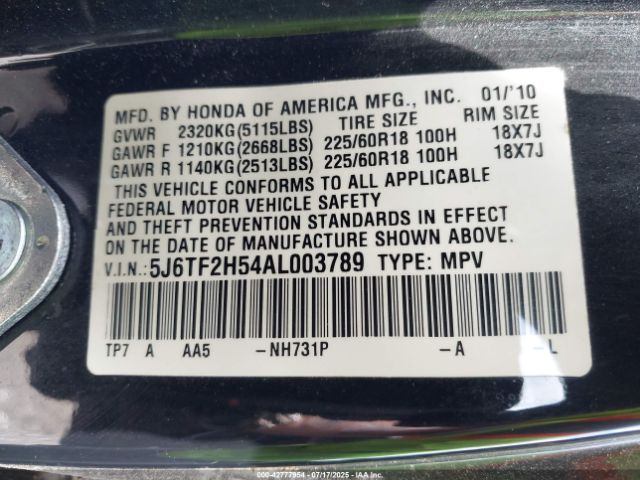 2010 HONDA ACCORD CROSSTOUR 5J6TF2H54AL003789 Photo 8