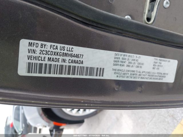 2021 DODGE CHARGER 2C3CDXKG8MH644677 Photo 8