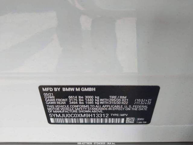 2021 BMW X5 M 5YMJU0C0XM9H13312 Photo 8