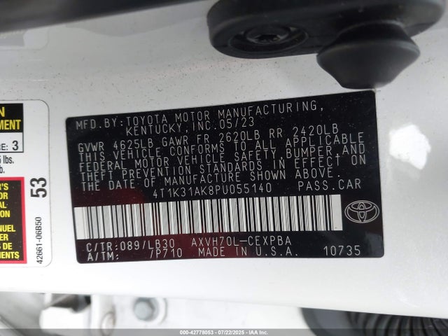 Toyota a25a-fxs, 3nm 2023 4T1K31AK8PU055140 Image 9