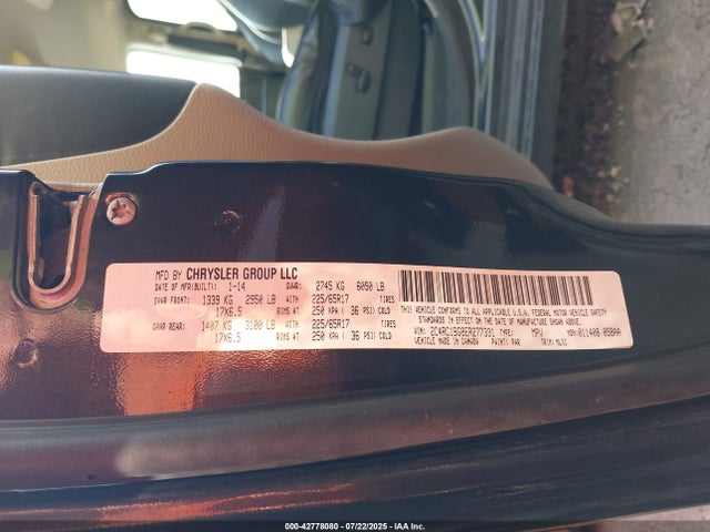 2C4RC1BG8ER277331 Chrysler 2014
