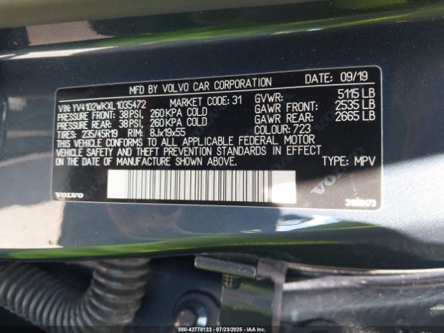 2020 VOLVO V60 CROSS COUNTRY YV4102WKXL1035472 Photo 8