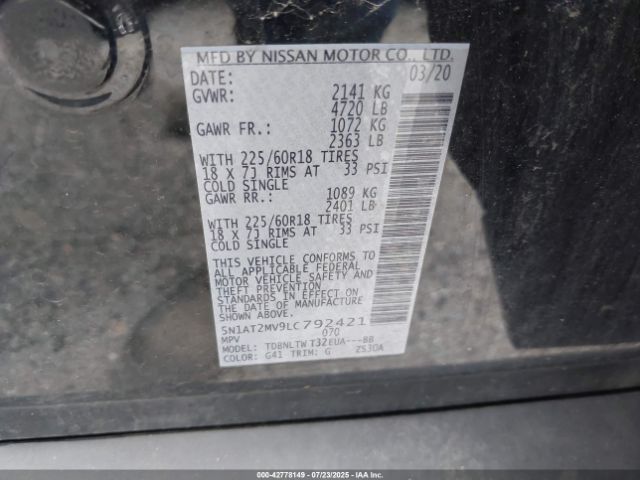 2020 NISSAN ROGUE 5N1AT2MV9LC792421 Photo 8
