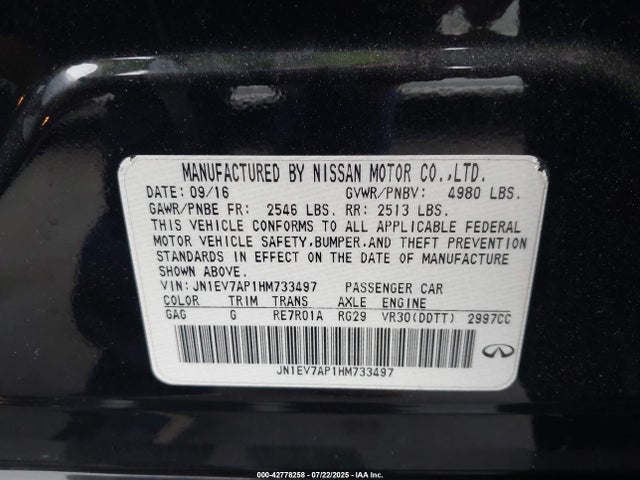 JN1EV7AP1HM733497 Infiniti 2017