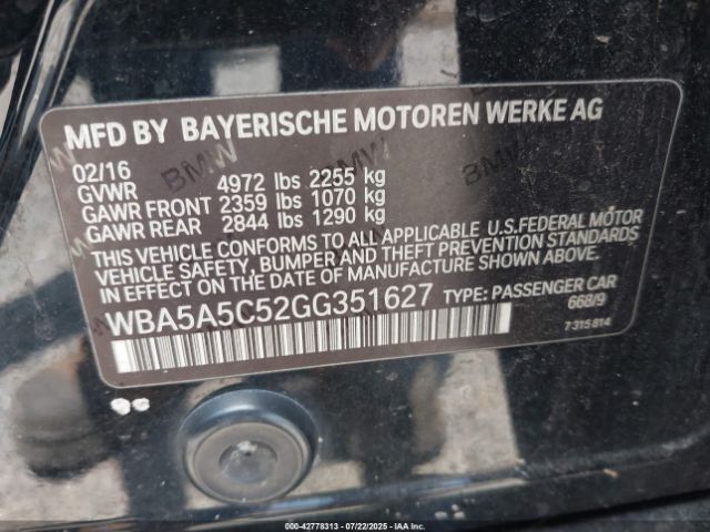 2016 BMW 528I WBA5A5C52GG351627 Photo 8