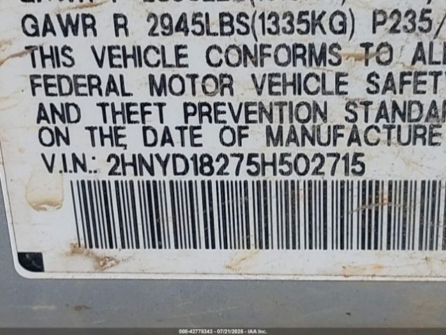 2005 ACURA MDX 2HNYD18275H502715 Photo 8