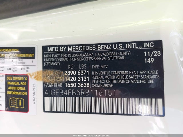 Mercedes-Benz m264 2024 4JGFB4FB5RB116151 Image 9