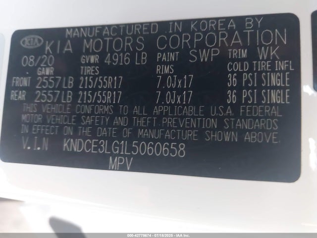 KNDCE3LG1L5060658 KIA 2020