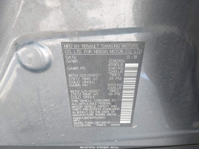 Nissan 2019 2019 KNMAT2MT1KP521900 Image 9