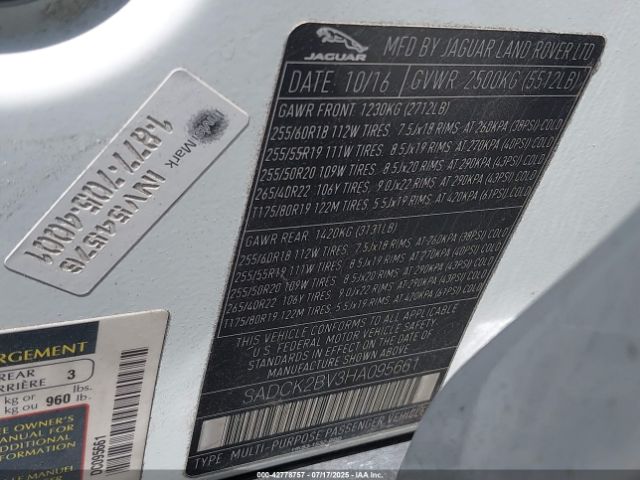 2017 JAGUAR F-PACE SADCK2BV3HA095661 Photo 8