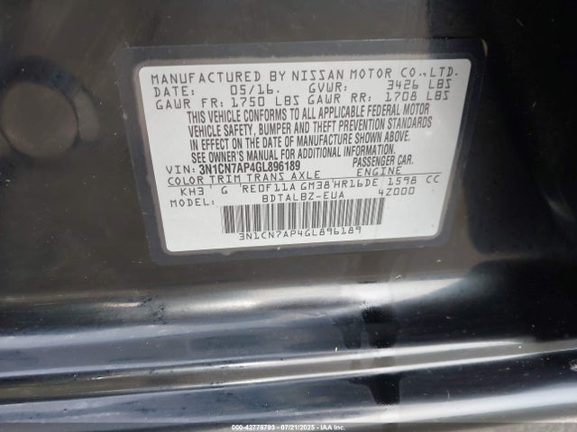 Nissan 2016 2016 3N1CN7AP4GL896189 Image 17