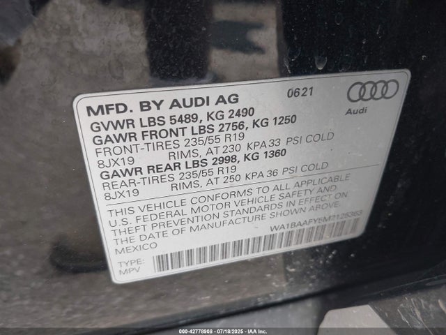2021 AUDI Q5 WA1BAAFY5M2125363 Photo 8