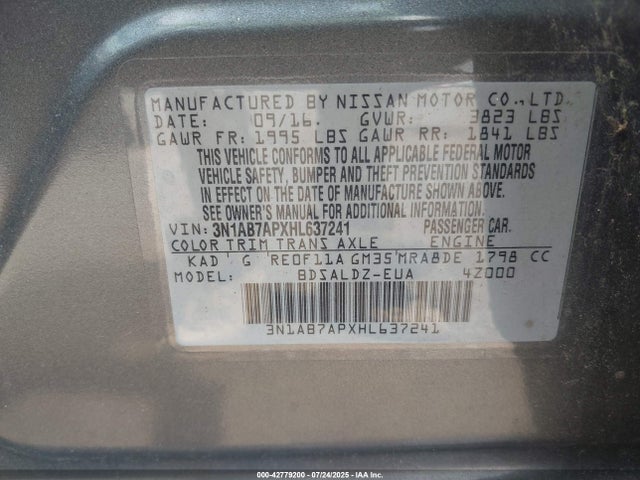 3N1AB7APXHL637241 Nissan 2017