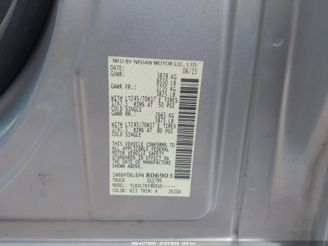 Nissan 2015 2015 1N6BF0KL6FN806903 Image 9