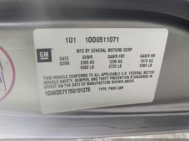 2006 CADILLAC DTS 1G6KD57Y76U191278 Photo 8