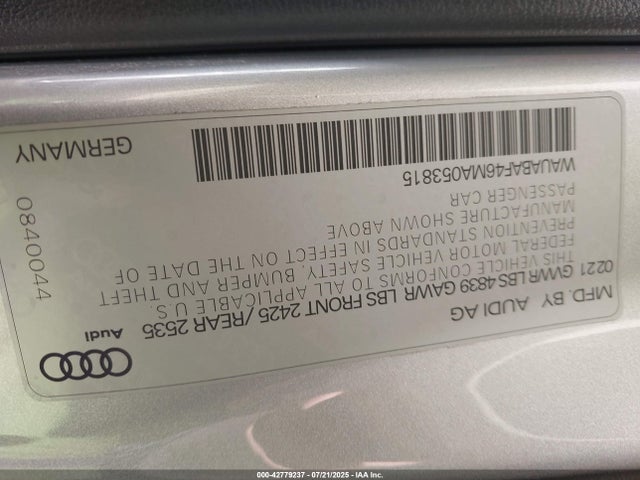 2021 AUDI A4 WAUABAF46MA053815 Photo 8