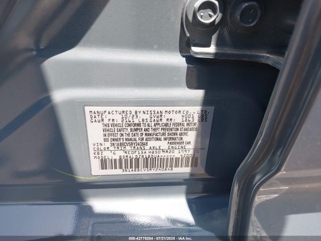Nissan Sentra 2024 3N1AB8CV5RY240848 Image 9