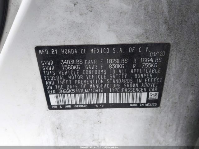 2020 HONDA FIT 3HGGK5H41LM715918 Photo 8