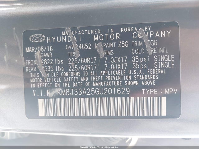 Hyundai Tucson 2016 KM8J33A25GU201629 Image 9