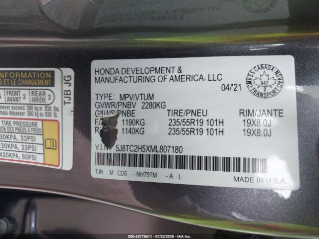 2021 ACURA RDX 5J8TC2H5XML807180 Photo 8